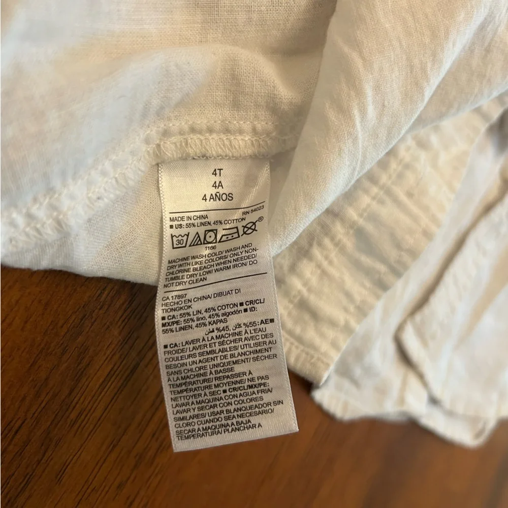 White Linen Blend Button Up Shirt Bundle | 4T Boys | 2-Pack | Old Navy